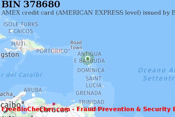 378680 AMEX credit Antigua and Barbuda AG Lista BIN