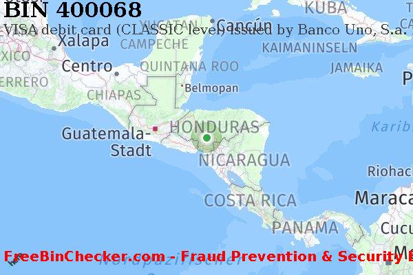 400068 VISA debit Honduras HN BIN-Liste