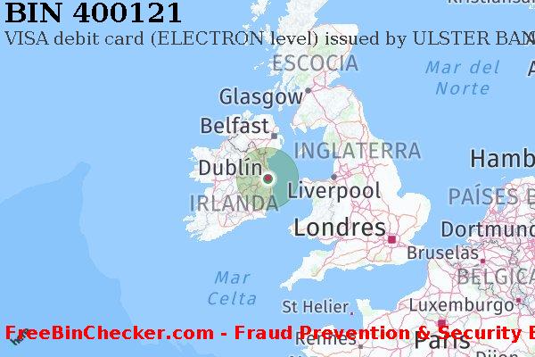 400121 VISA debit Ireland IE Lista de BIN