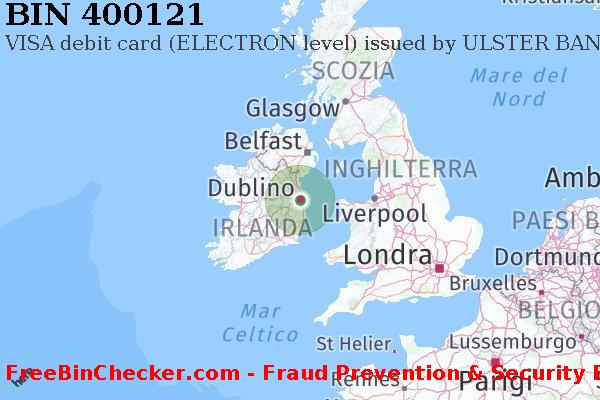 400121 VISA debit Ireland IE Lista BIN