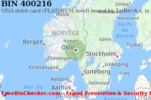 400216 VISA debit Norway NO BIN Liste 