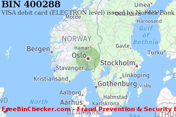 400288 VISA debit Norway NO BINリスト