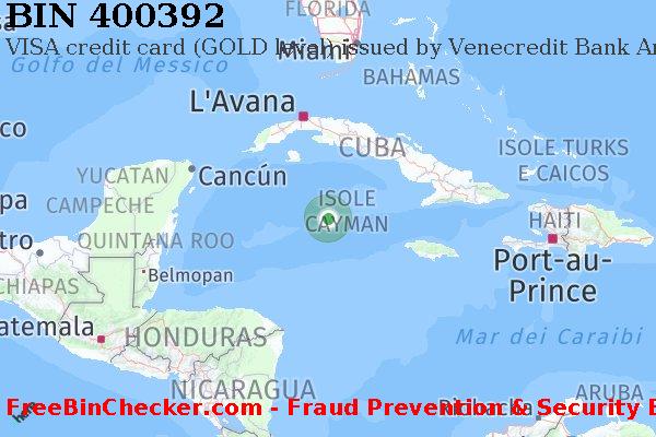 400392 VISA credit Cayman Islands KY Lista BIN