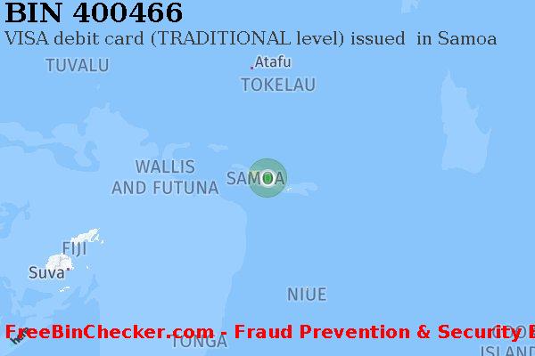 400466 VISA debit Samoa WS BIN List