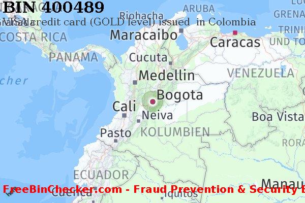 400489 VISA credit Colombia CO BIN-Liste