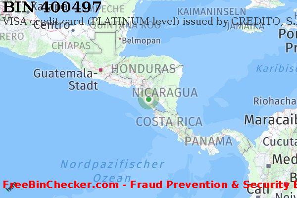 400497 VISA credit Nicaragua NI BIN-Liste