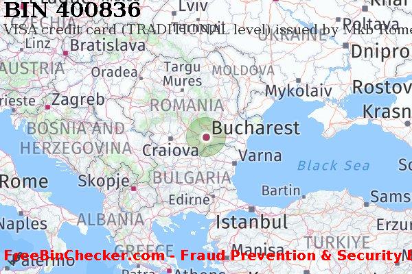 400836 VISA credit Romania RO BIN List