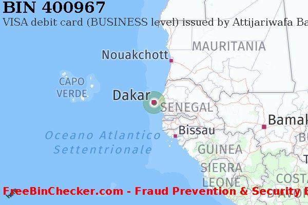 400967 VISA debit Senegal SN Lista BIN