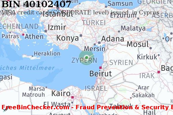 40102407 VISA credit Cyprus CY BIN-Liste