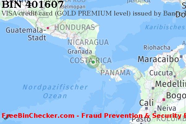 401607 VISA credit Costa Rica CR BIN-Liste
