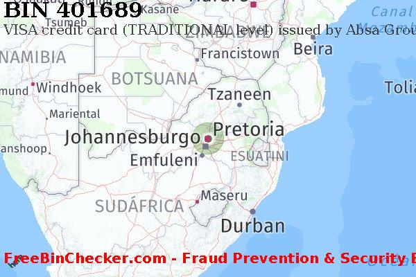 401689 VISA credit South Africa ZA Lista de BIN