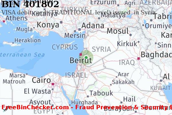 401802 VISA debit Syria SY BIN List