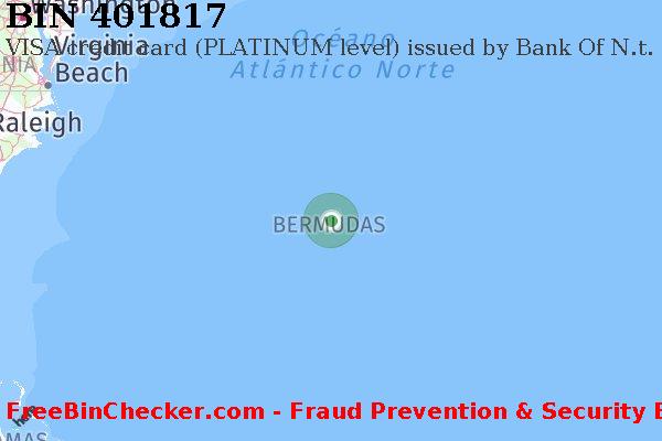 401817 VISA credit Bermuda BM Lista de BIN