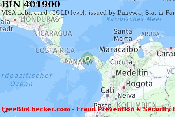 401900 VISA debit Panama PA BIN-Liste