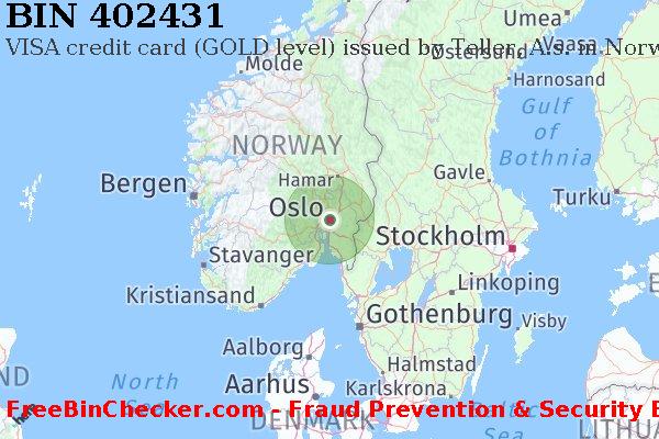 402431 VISA credit Norway NO BIN Lijst