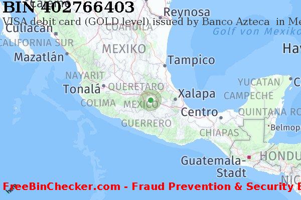 402766403 VISA debit Mexico MX BIN-Liste