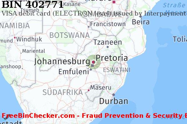 402771 VISA debit South Africa ZA BIN-Liste