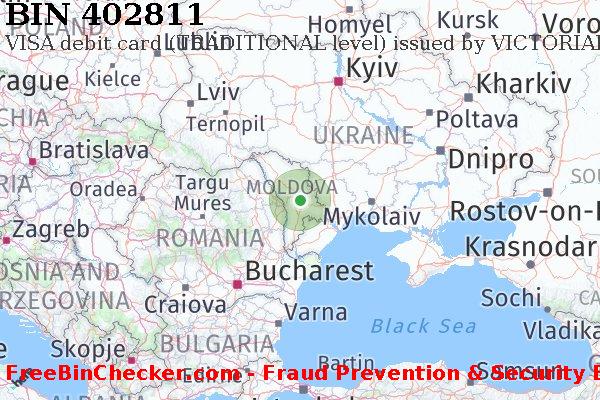 402811 VISA debit Moldova MD BIN List