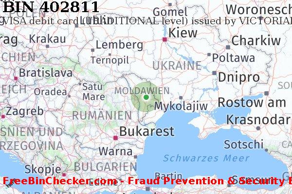 402811 VISA debit Moldova MD BIN-Liste