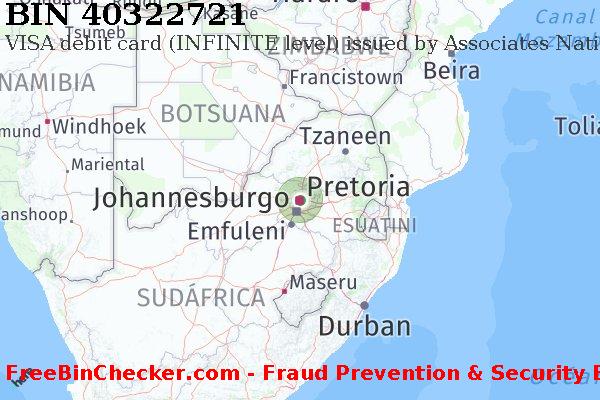 40322721 VISA debit South Africa ZA Lista de BIN