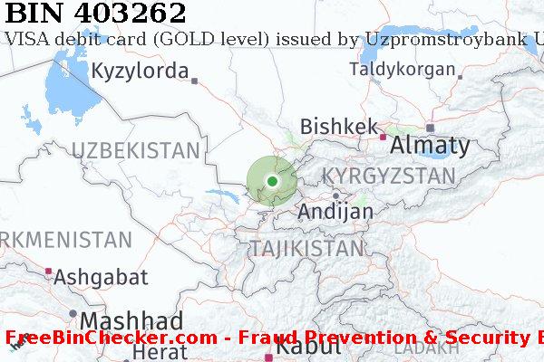 403262 VISA debit Uzbekistan UZ BIN Dhaftar