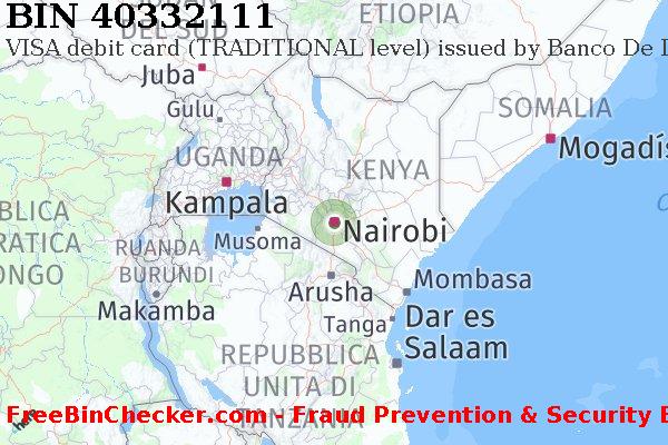 40332111 VISA debit Kenya KE Lista BIN