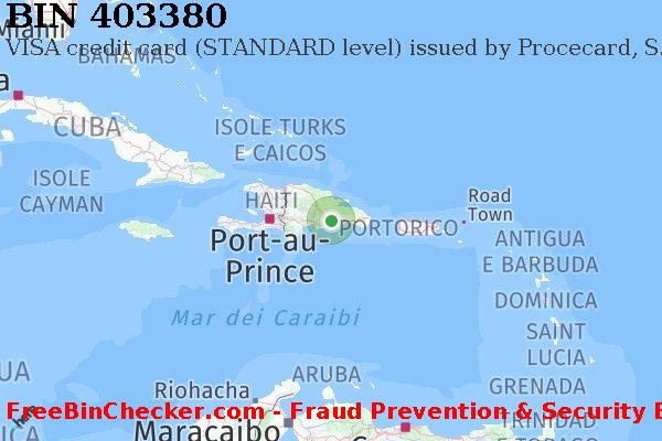 403380 VISA credit Dominican Republic DO Lista BIN