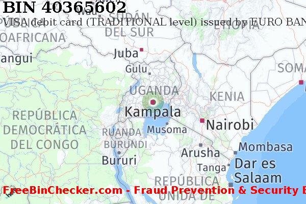 40365602 VISA debit Uganda UG Lista de BIN