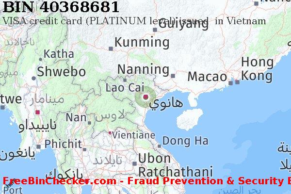 40368681 VISA credit Vietnam VN قائمة BIN