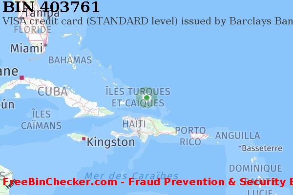 403761 VISA credit Turks and Caicos Islands TC BIN Liste 