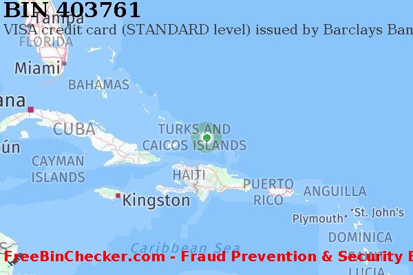 403761 VISA credit Turks and Caicos Islands TC BIN Lijst