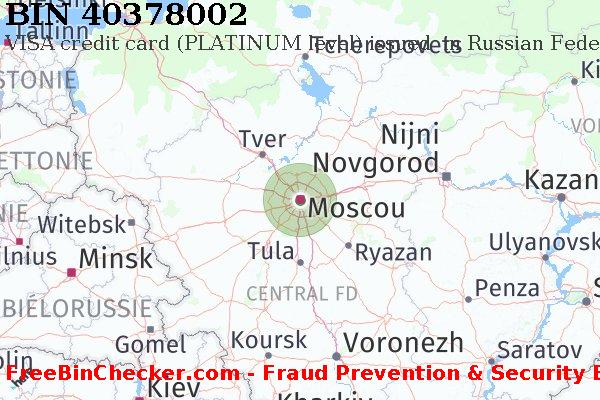40378002 VISA credit Russian Federation RU BIN Liste 
