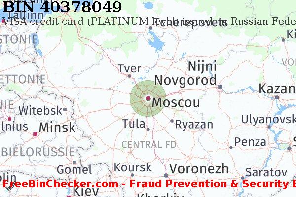 40378049 VISA credit Russian Federation RU BIN Liste 