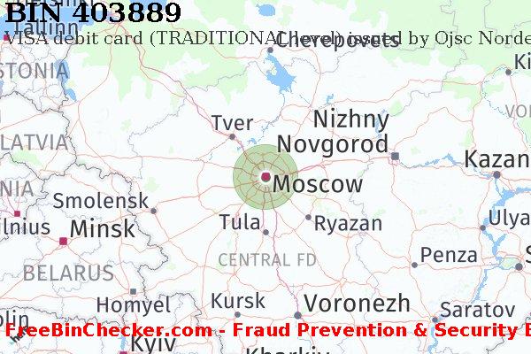 403889 VISA debit Russian Federation RU BIN List