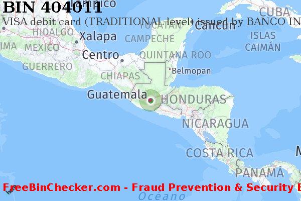 404011 VISA debit Guatemala GT Lista de BIN
