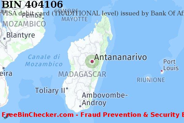 404106 VISA debit Madagascar MG Lista BIN