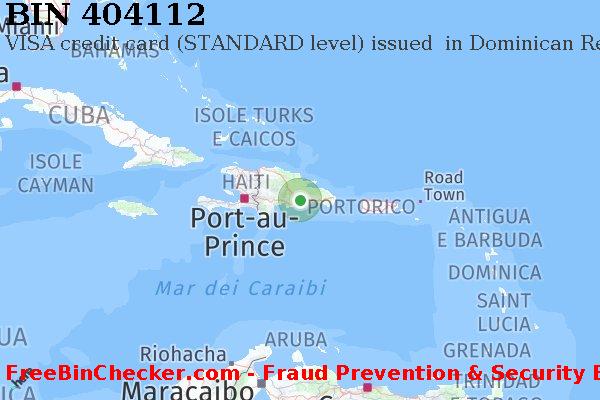 404112 VISA credit Dominican Republic DO Lista BIN
