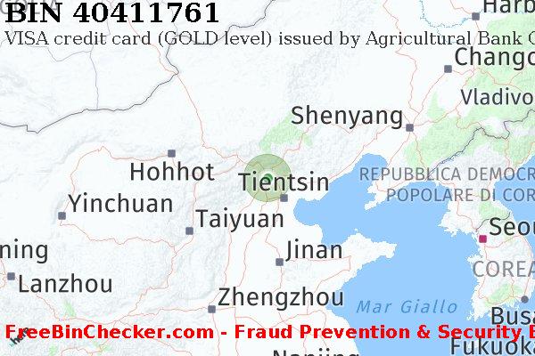 40411761 VISA credit China CN Lista BIN