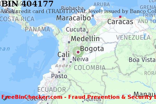404177 VISA credit Colombia CO BIN List