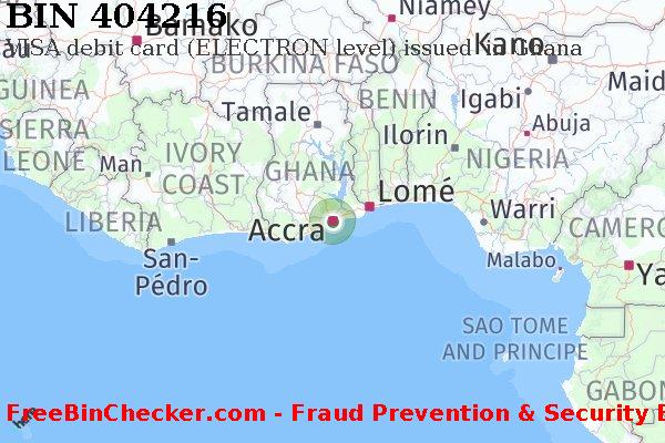 404216 VISA debit Ghana GH बिन सूची
