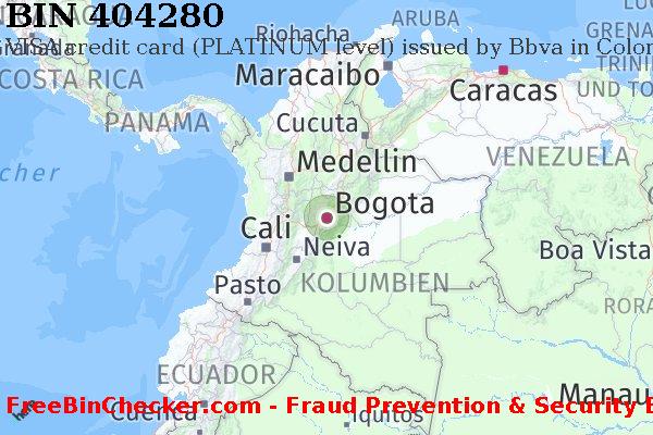 404280 VISA credit Colombia CO BIN-Liste