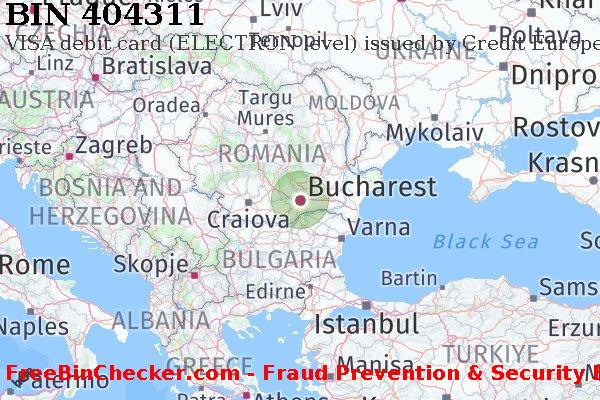 404311 VISA debit Romania RO বিন তালিকা