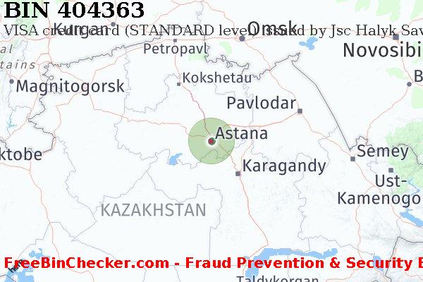 404363 VISA credit Kazakhstan KZ BIN List