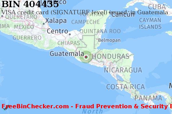 404435 VISA credit Guatemala GT बिन सूची