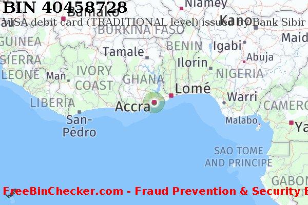40458728 VISA debit Ghana GH বিন তালিকা