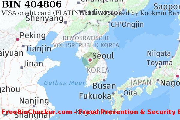 404806 VISA credit South Korea KR BIN-Liste
