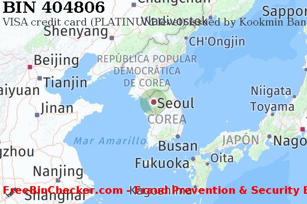 404806 VISA credit South Korea KR Lista de BIN