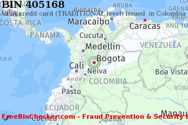 405168 VISA credit Colombia CO BIN List