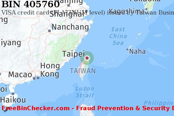 405760 VISA credit Taiwan TW BIN List