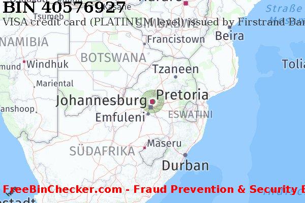 40576927 VISA credit South Africa ZA BIN-Liste